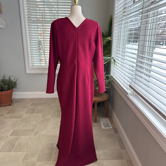 NWT XS (14) City Chic Maxi One Dream Deep Red High Low Dress - Picture 4 of 16